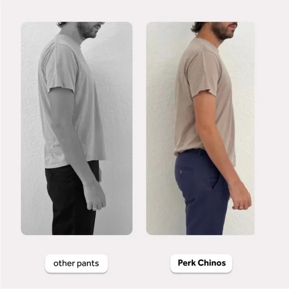 NEW Perk Pants Men's Slim Fit Stretch Chino's Ink Blue Size 33/30 - Picture 9 of 14